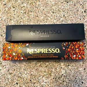 2 sleeves of Nespresso Vertuo pods, Pumpkin Spice cake and Melozio